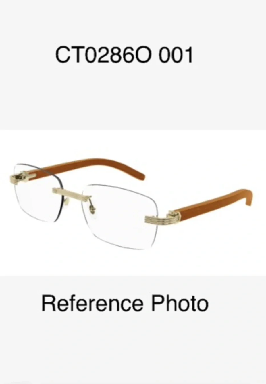 Cartier CT0286O Left Hinge Eyewear Part Gold Color - New